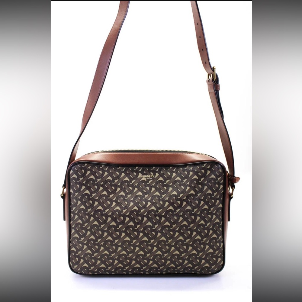 NWOT Burberry Tan/Brown Monogram Messenger Bag / Authenticated!